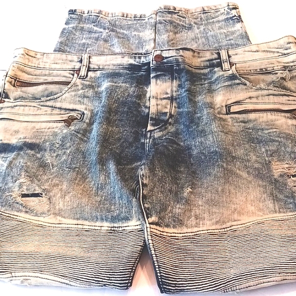 ROCKSTAR Acid Wash Distressed Men's Blue Jeans Size 42 - Picture 5 of 15